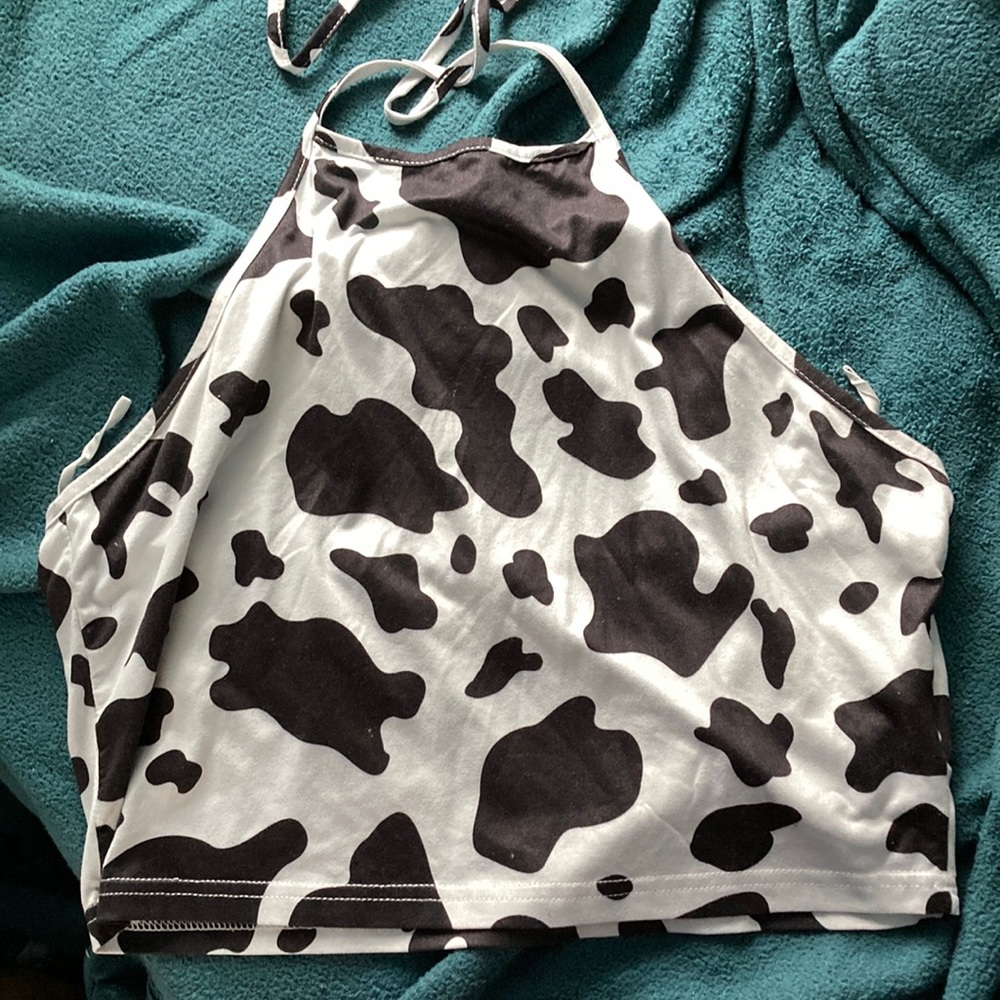 Cow Print Shein Halter Top